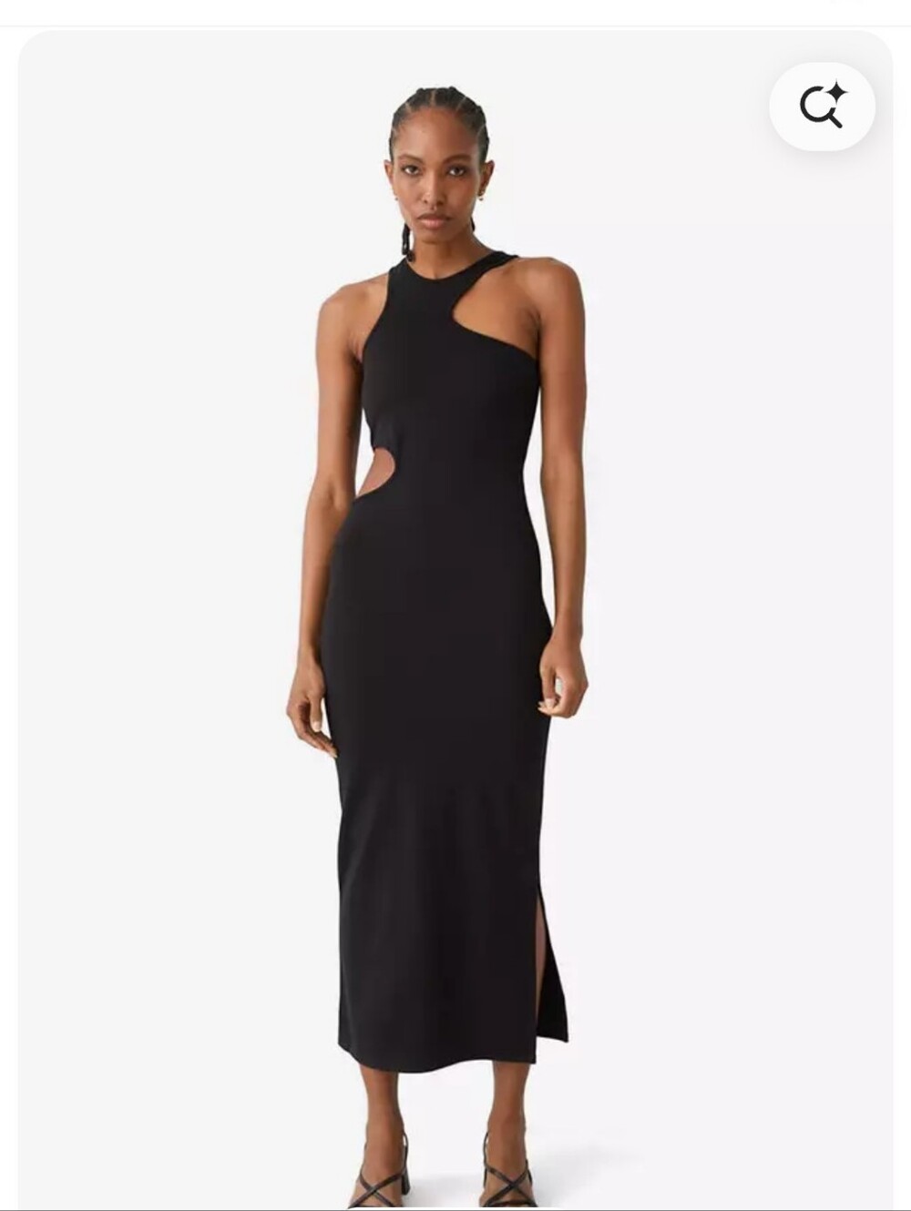 & OTHER STORIES | Cut Out Midi Dress Black Asymmetric Sz 8